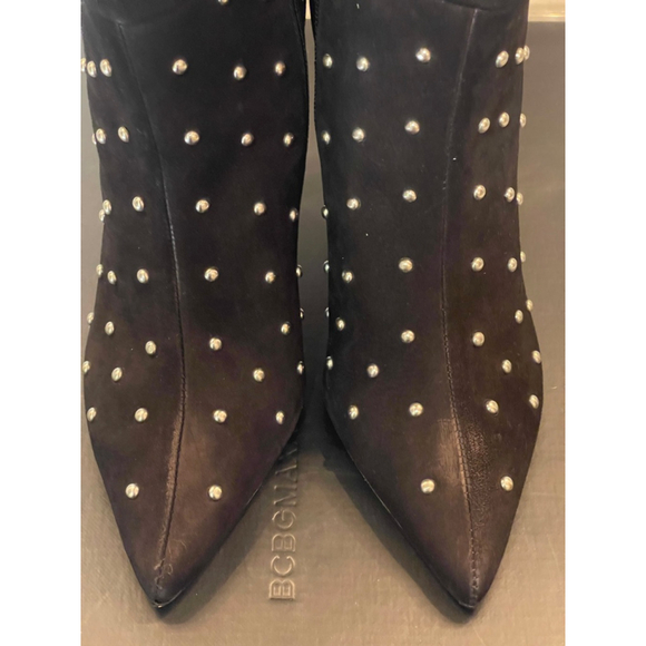 BCBGMAXAZRIA Toni Black Studded Leather Knee High Boots 7M / 38 NIB - Picture 7 of 10